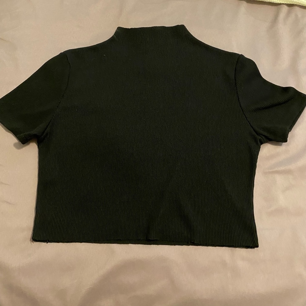 Faux turtle neck crop top